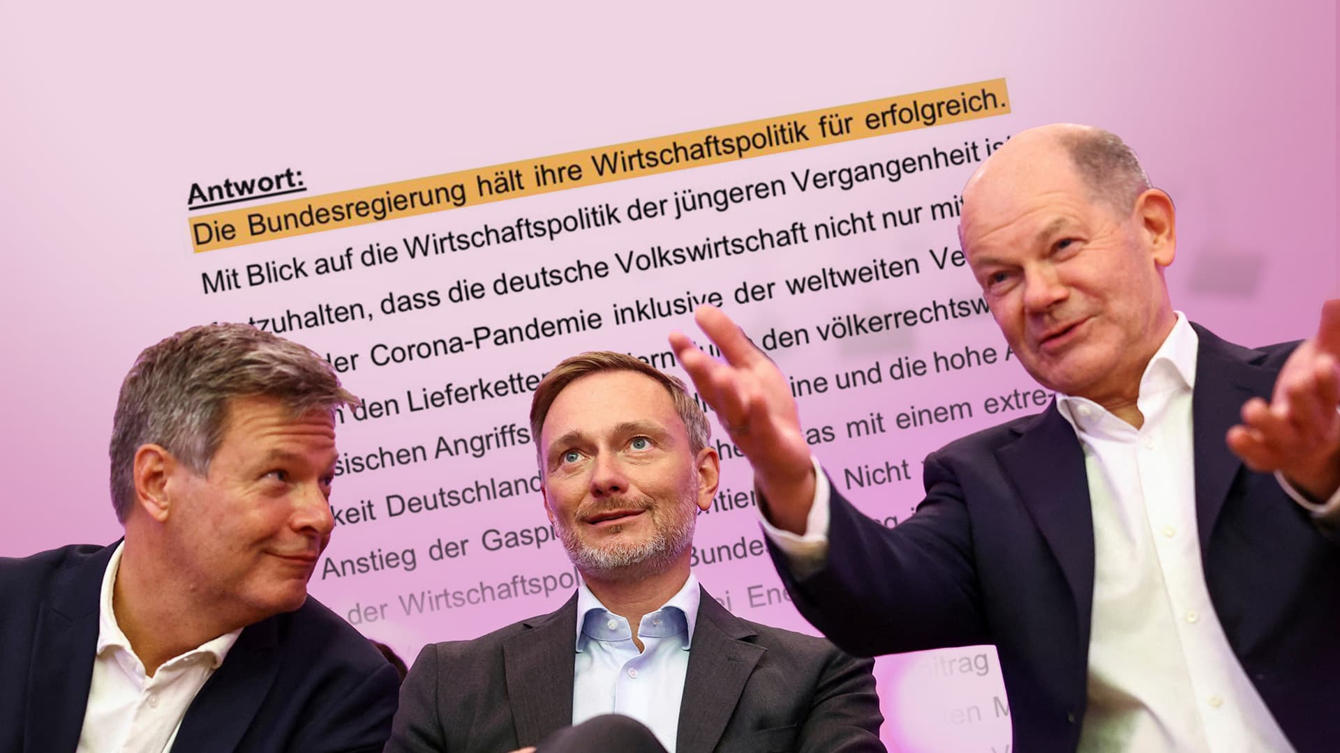Absurdes Selbstlob der Ampel: „Die Bundesregierung hält ihre Wirtschaftspolitik für erfolgreich“