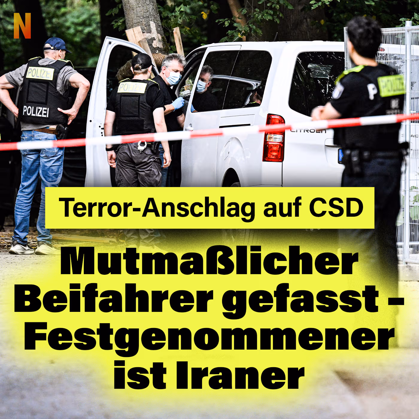 Terror-Anschlag auf CSD: Mutmaßlicher Beifahrer gefasst – Festgenommener ist Iraner