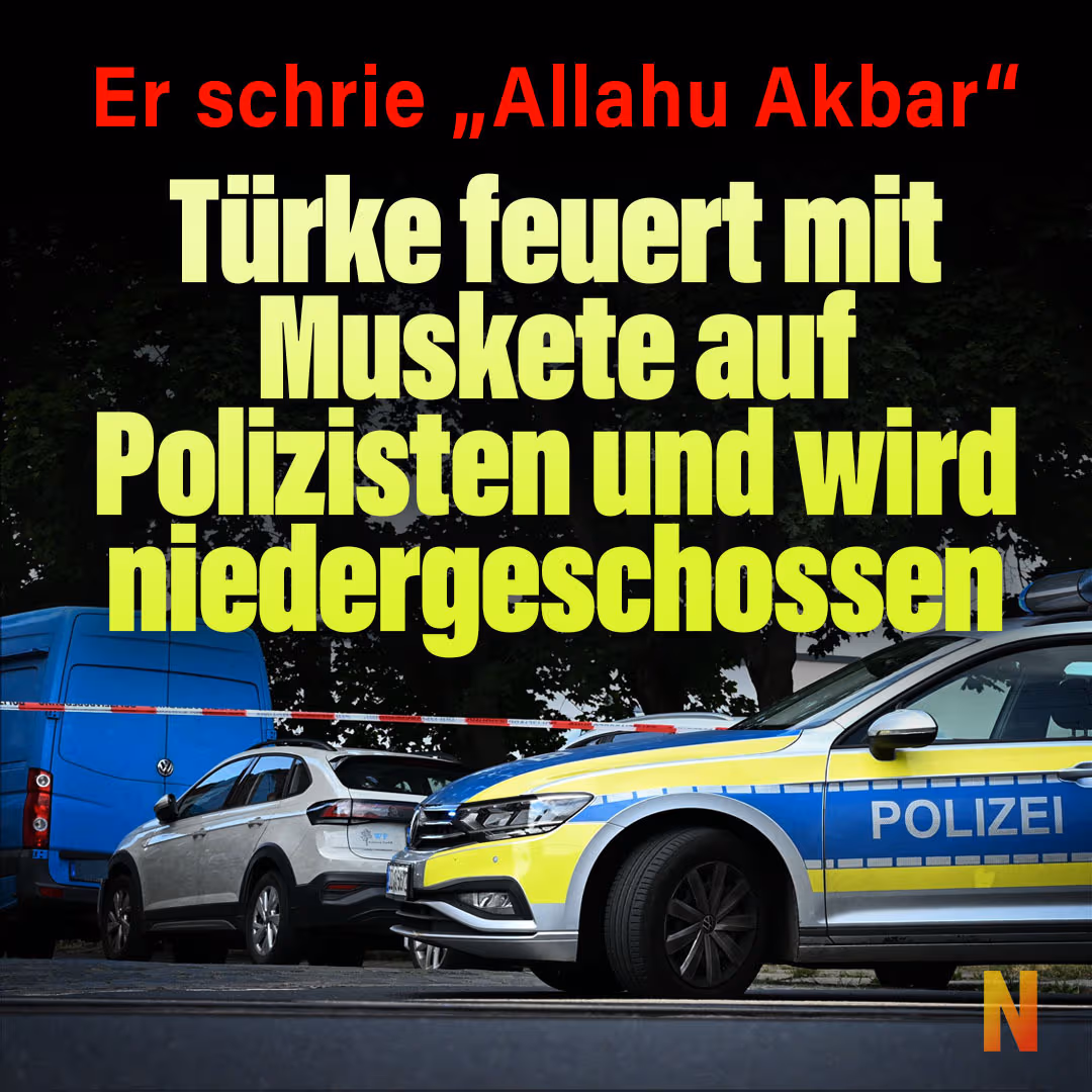 Türke feuert vor Supermarkt mit Muskete auf Polizisten und wird niedergeschossen