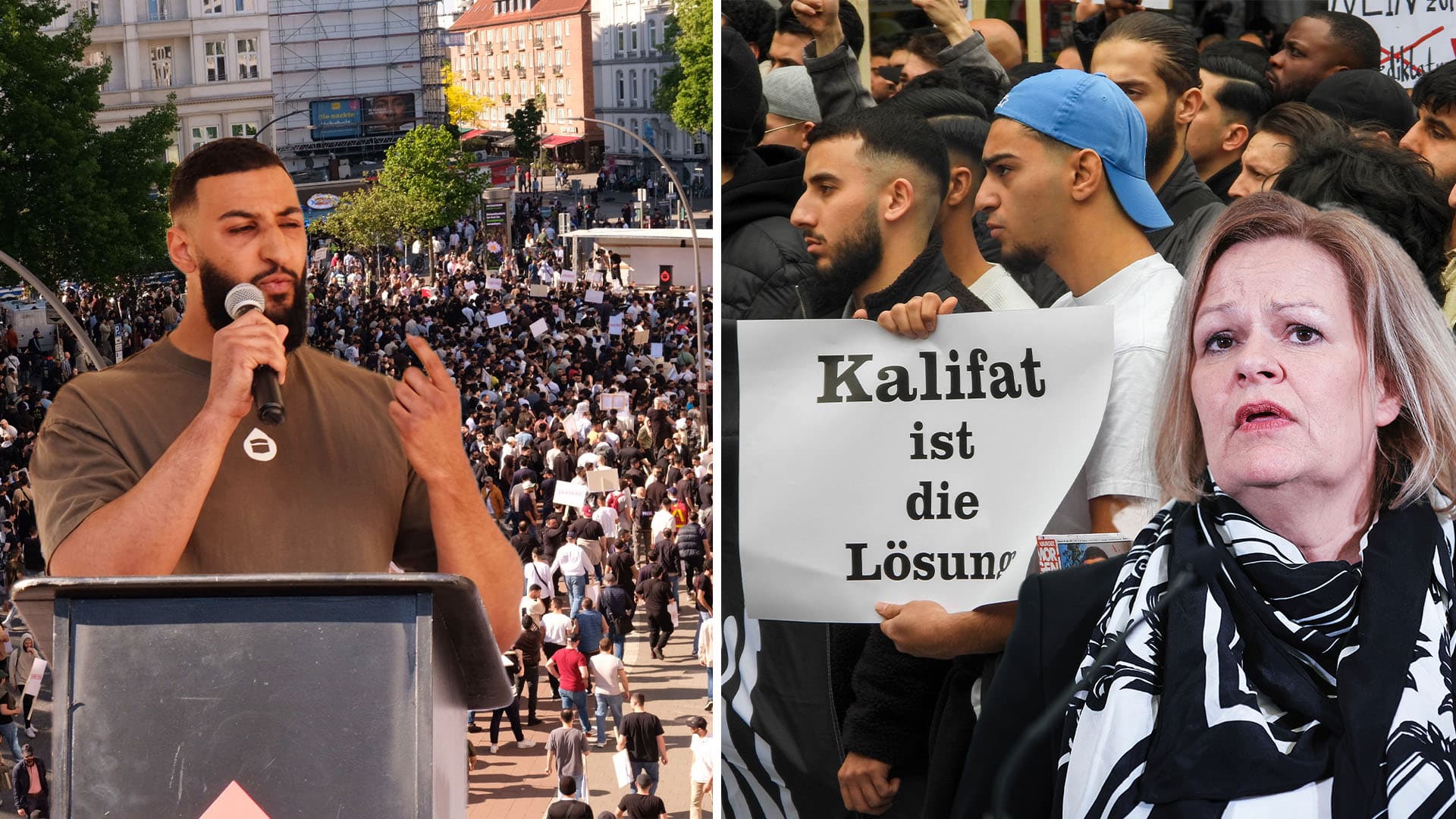 Demonstration wird zur Kalifats-Show: Hamburger Islamisten stellen Nancy Faeser bloß