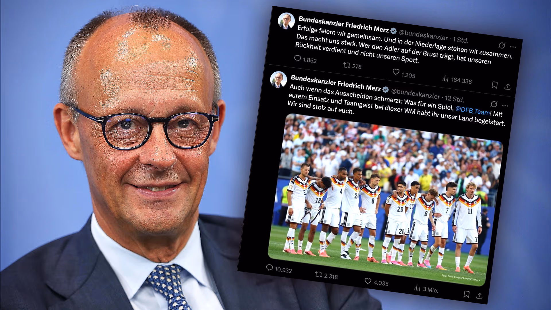 Das WM-Aus und der Kanzler: Was die Posts von Friedrich Merz über Deutschland verraten