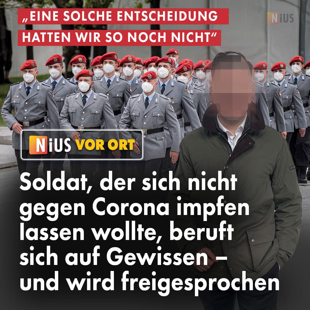 Soldat, der sich nicht gegen Corona impfen lassen wollte, beruft sich auf Gewissen – und wird freigesprochen