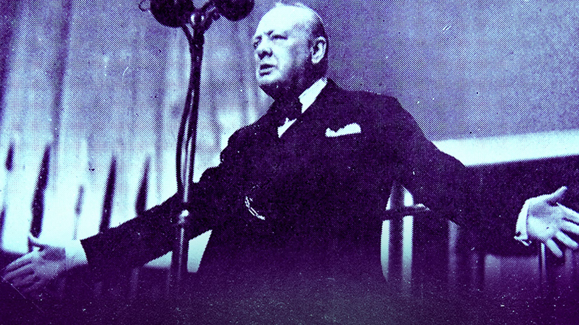 Winston Churchill rief zum Widerstand gegen die Nazis auf: „Wir werden an den Stränden kämpfen... Wir werden uns niemals ergeben!“