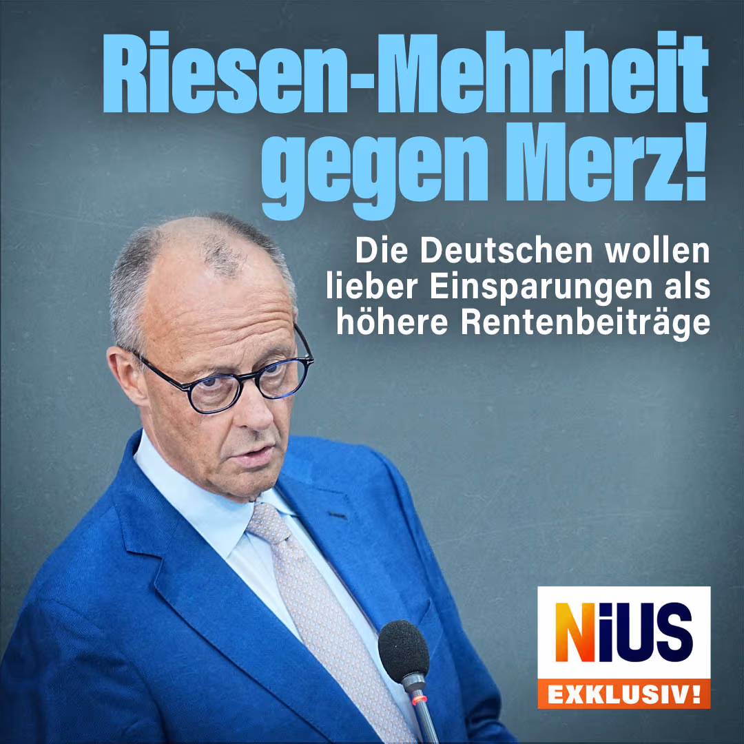Riesen-Mehrheit gegen Merz! Die Deutschen wollen lieber Einsparungen als höhere Rentenbeiträge