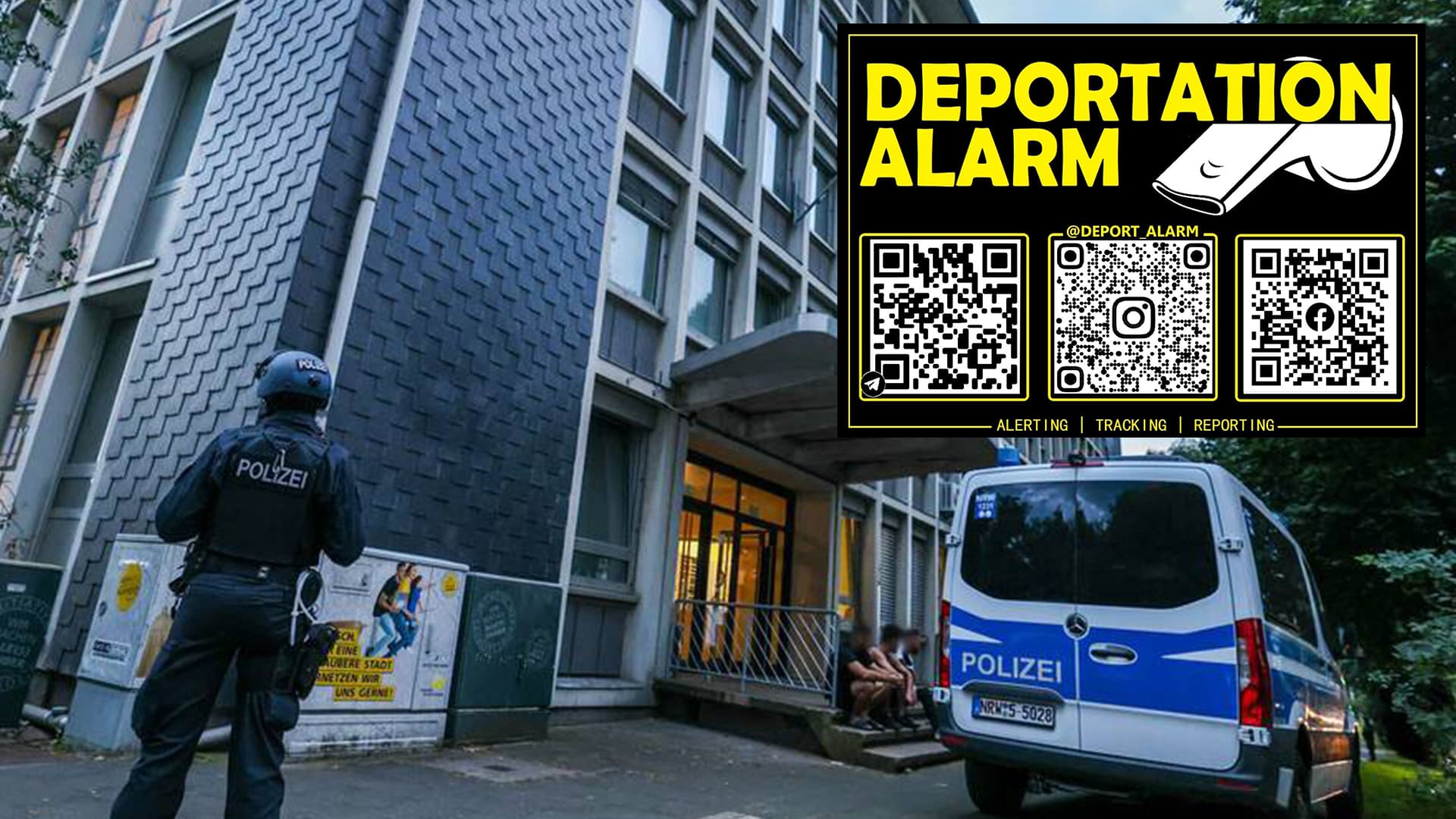 QR-Code klebt vor dem ISIS-Flüchtlingsheim in Solingen: Diese Instagram-Seite warnt Migranten vor der drohenden Abschiebung