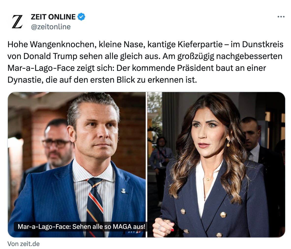 „Hohe Wangenknochen, kantige Kieferpartie“: ZEIT-Autorin nimmt bizarre Schädelvermessung bei Team Trump vor