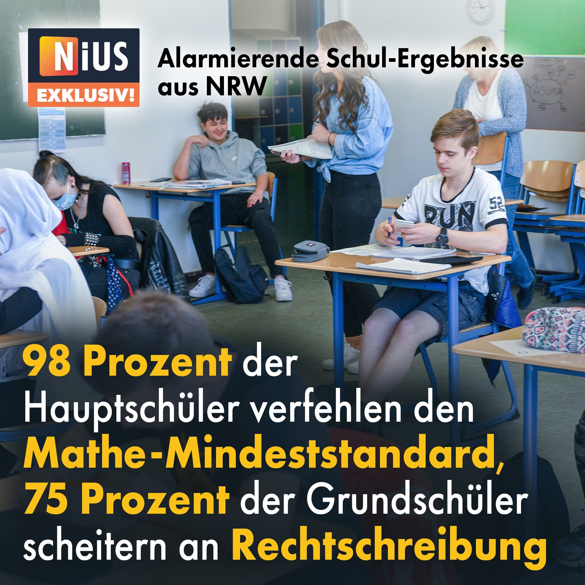 Alarmierende Schul-Ergebnisse aus NRW: 98 Prozent der Hauptschüler verfehlen den Mathe-Mindeststandard