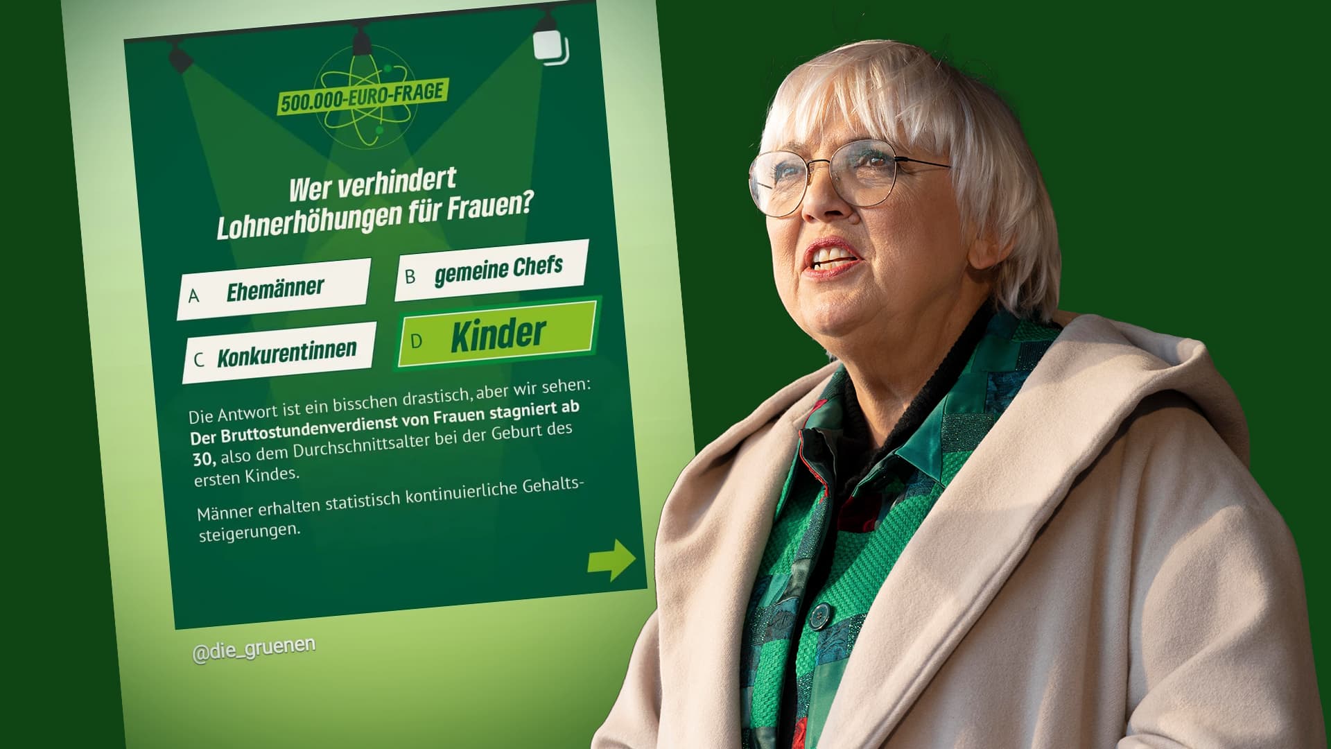 Gemeine Chefs können nichts dafür! Grünen-Quiz gibt Kindern Schuld an niedrigen Löhnen