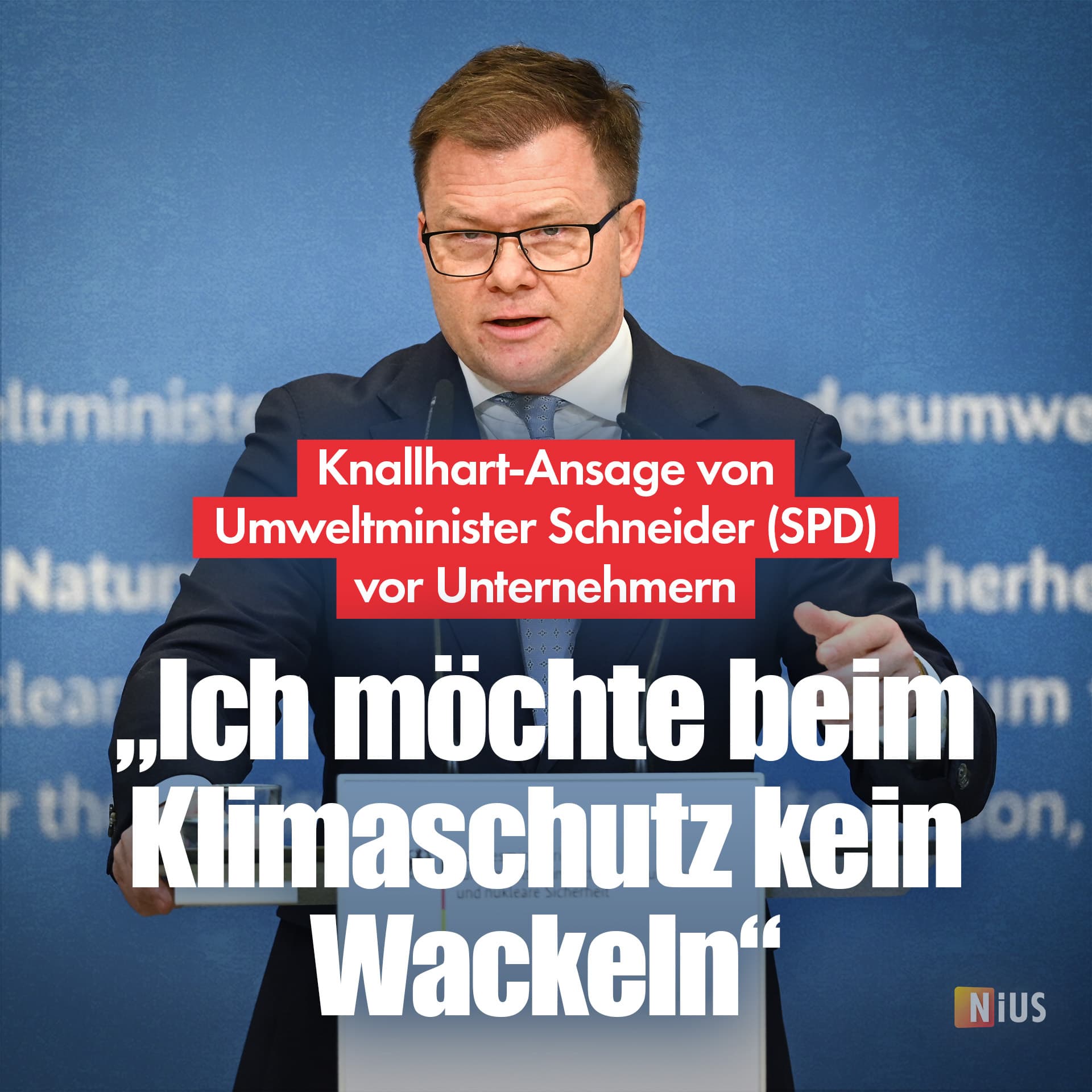 Umweltminister Schneider (SPD) vor Unternehmern: „Ich möchte beim Klimaschutz kein Wackeln“