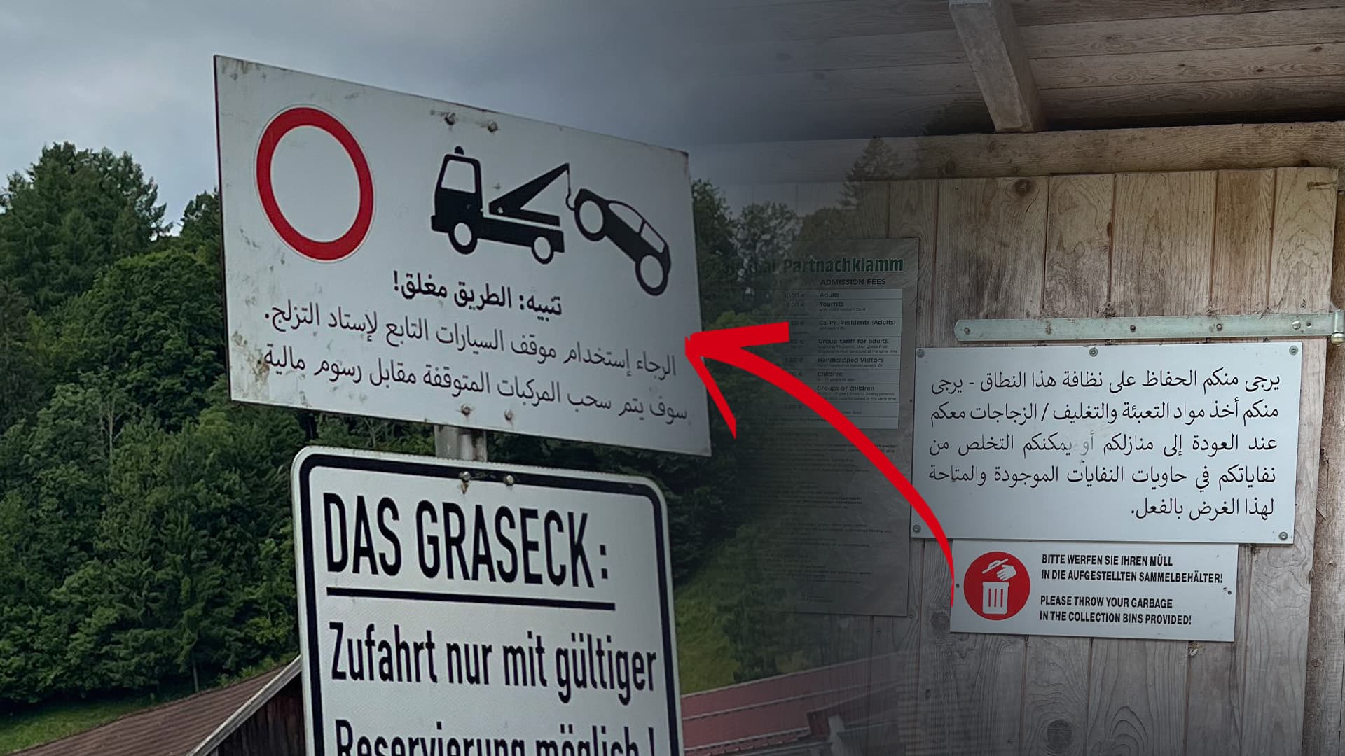 In Garmisch-Partenkirchen gibt’s Verkehrsschilder jetzt auch auf Arabisch