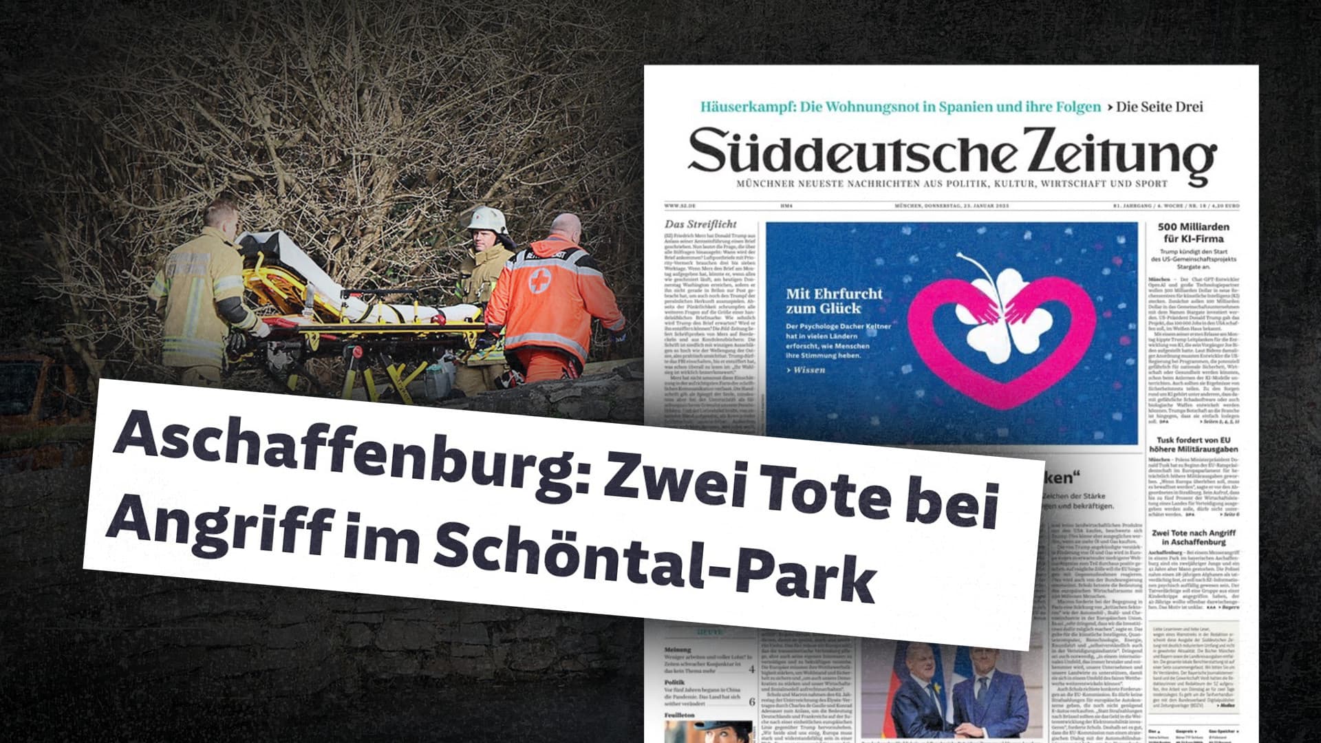 So haben Medien mal wieder versagt: Erst auf Seite 16 steht die Bluttat von Aschaffenburg