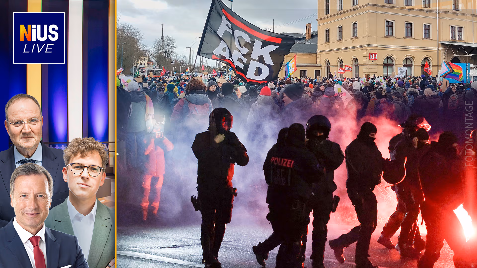 Ab 6 Uhr bei NIUS Live: Antifa-Angriff auf die AfD in Erfurt