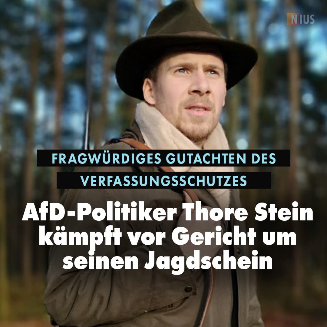 Fragwürdiges Gutachten des Verfassungsschutzes: AfD-Politiker Thore Stein kämpft vor Gericht um seinen Jagdschein