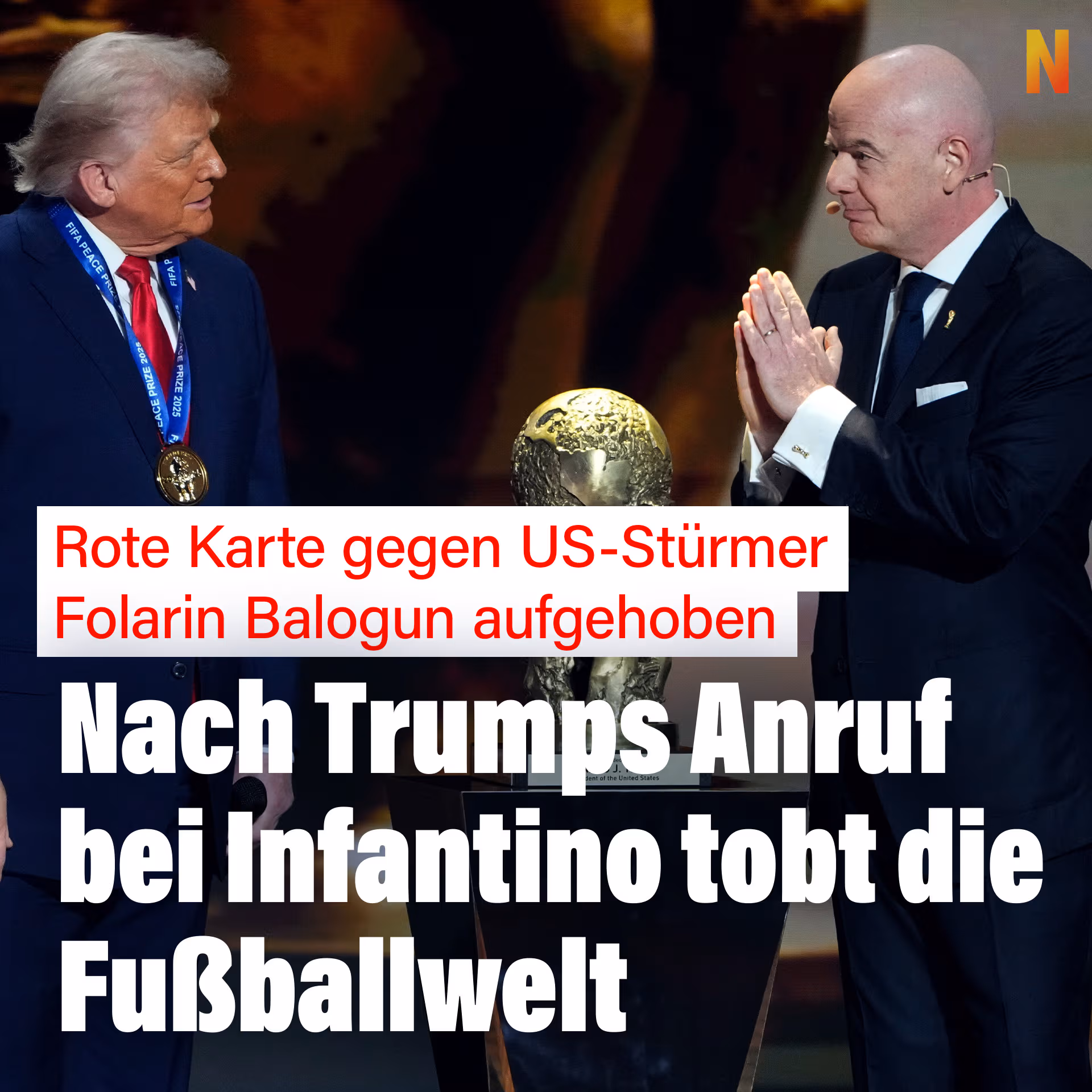 Rote Karte gegen US-Stürmer Folarin Balogun aufgehoben: Nach Trumps Anruf bei Infantino tobt die Fußballwelt