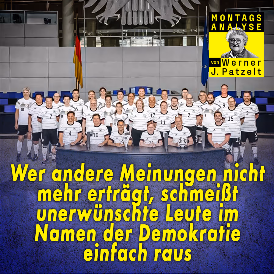 Wer andere Meinungen nicht mehr erträgt, schmeißt unerwünschte Leute im Namen der Demokratie einfach raus