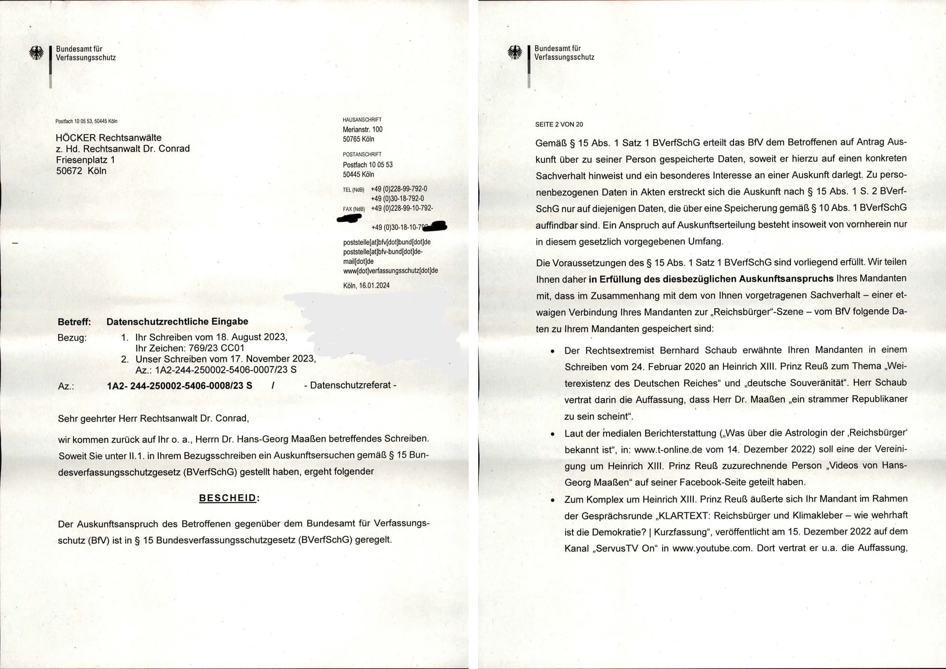 Das Maaßen-Dossier: Auf diesen 20 Seiten sammelte der Geheimdienst Informationen über seinen Ex-Chef