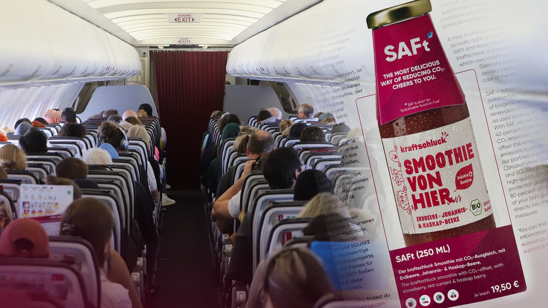 Mit Saft gegen den Klimawandel: Eurowings verkauft 19-Euro-Smoothie an Bord