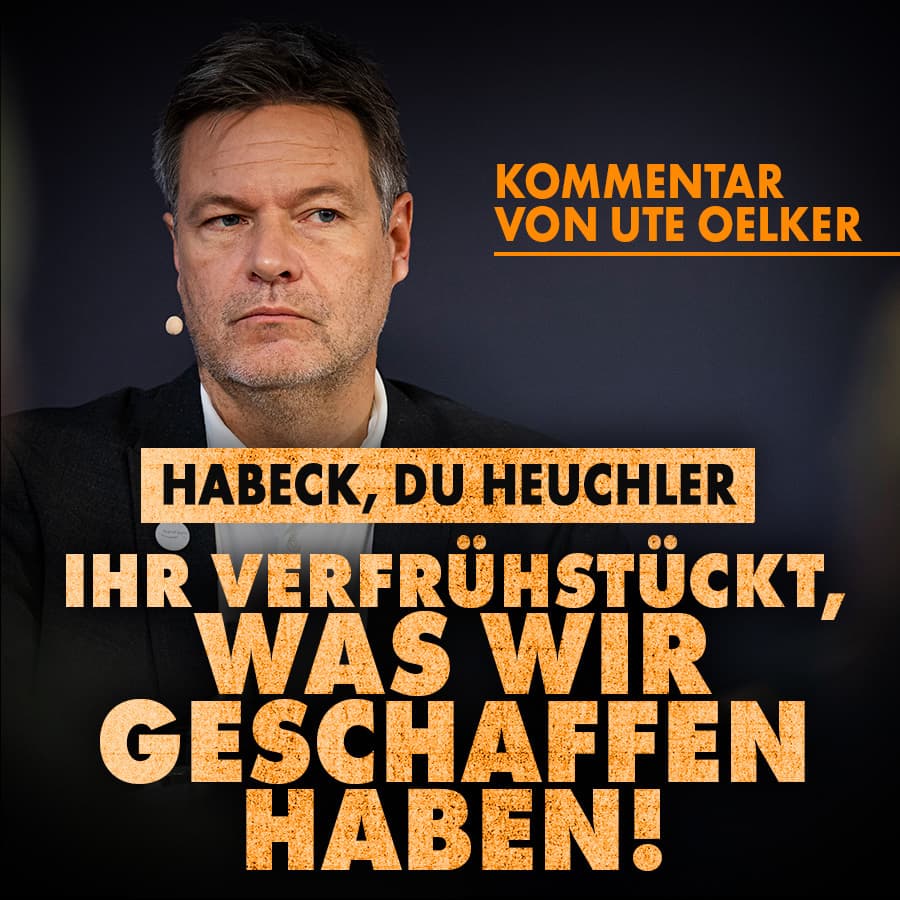 Habeck, du Heuchler: Ihr verfrühstückt, was wir geschaffen haben!