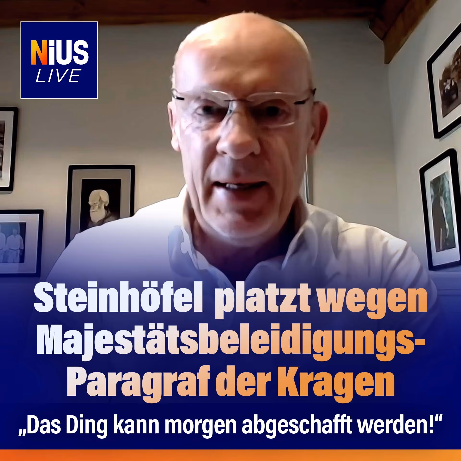 Steinhöfel platzt wegen Majestätsbeleidigungsparagraf der Kragen: „Das Ding kann morgen abgeschafft werden!“