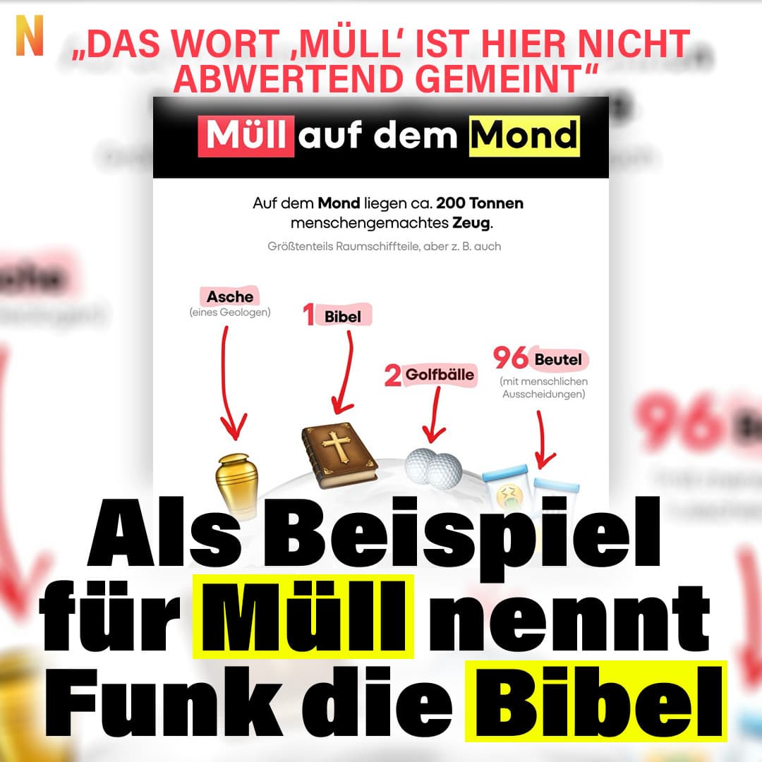 Als Beispiel für Müll nennt Funk die Bibel