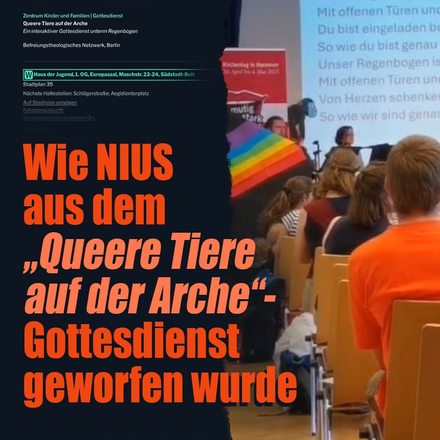 Wie NIUS aus dem „Queere Tiere auf der Arche“-Gottesdienst geworfen wurde