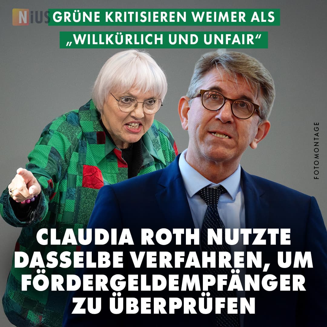 Grüne kritisieren Weimer als „willkürlich und unfair“: Claudia Roth nutzte dasselbe Verfahren, um Fördergeldempfänger zu überprüfen