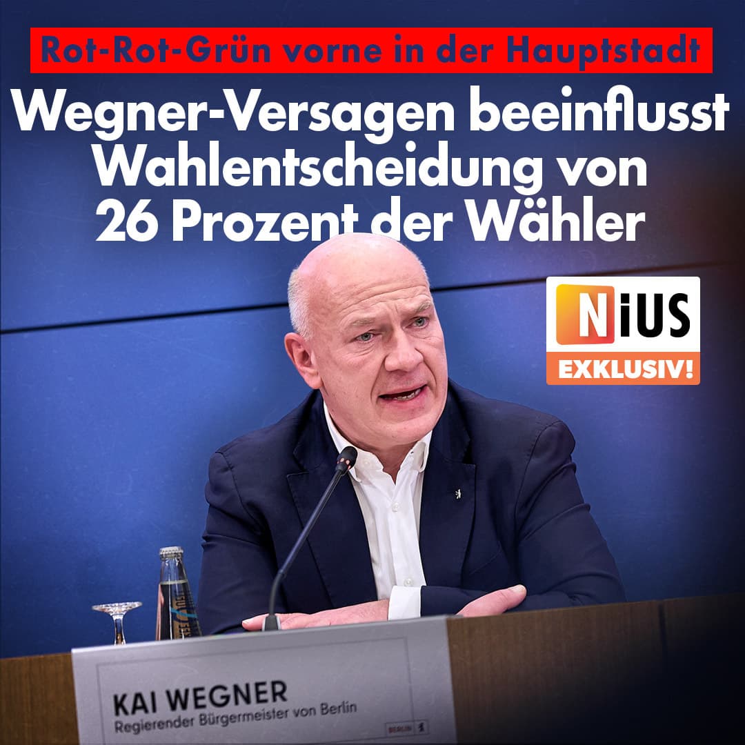 Rot-Rot-Grün vorne in Berlin: Wegner-Versagen beeinflusst Wahlentscheidung von 26 Prozent der Wähler
