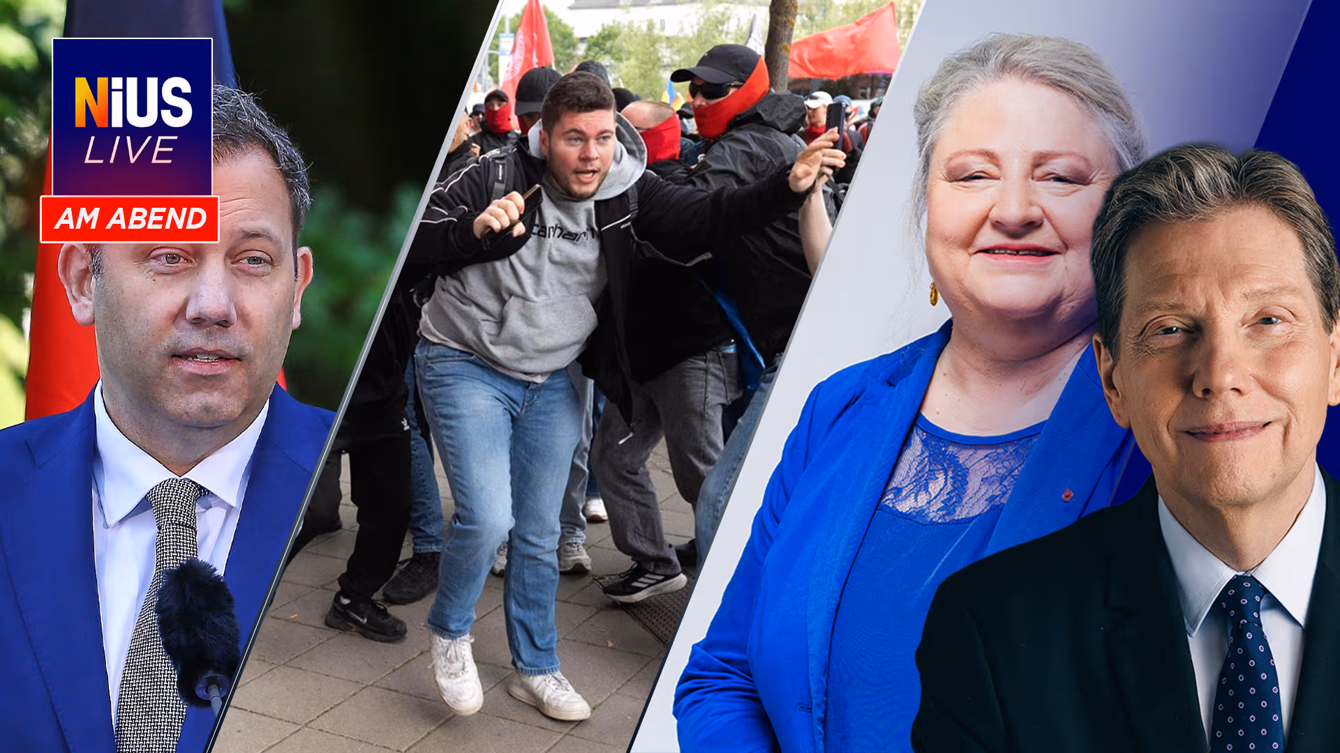 Ab 18 Uhr bei NIUS Live am Abend: Antifa bedroht jetzt auch CDU und BSW