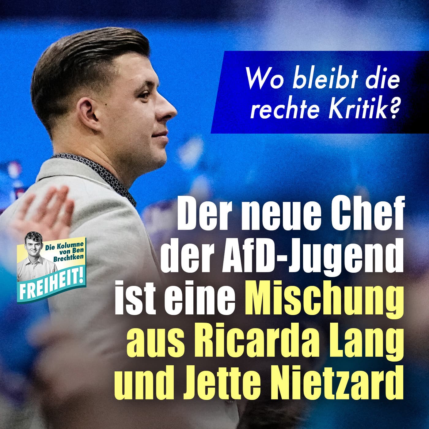 Wo bleibt die rechte Kritik? Der neue Chef der AfD-Jugend ist eine Mischung aus Ricarda Lang und Jette Nietzard