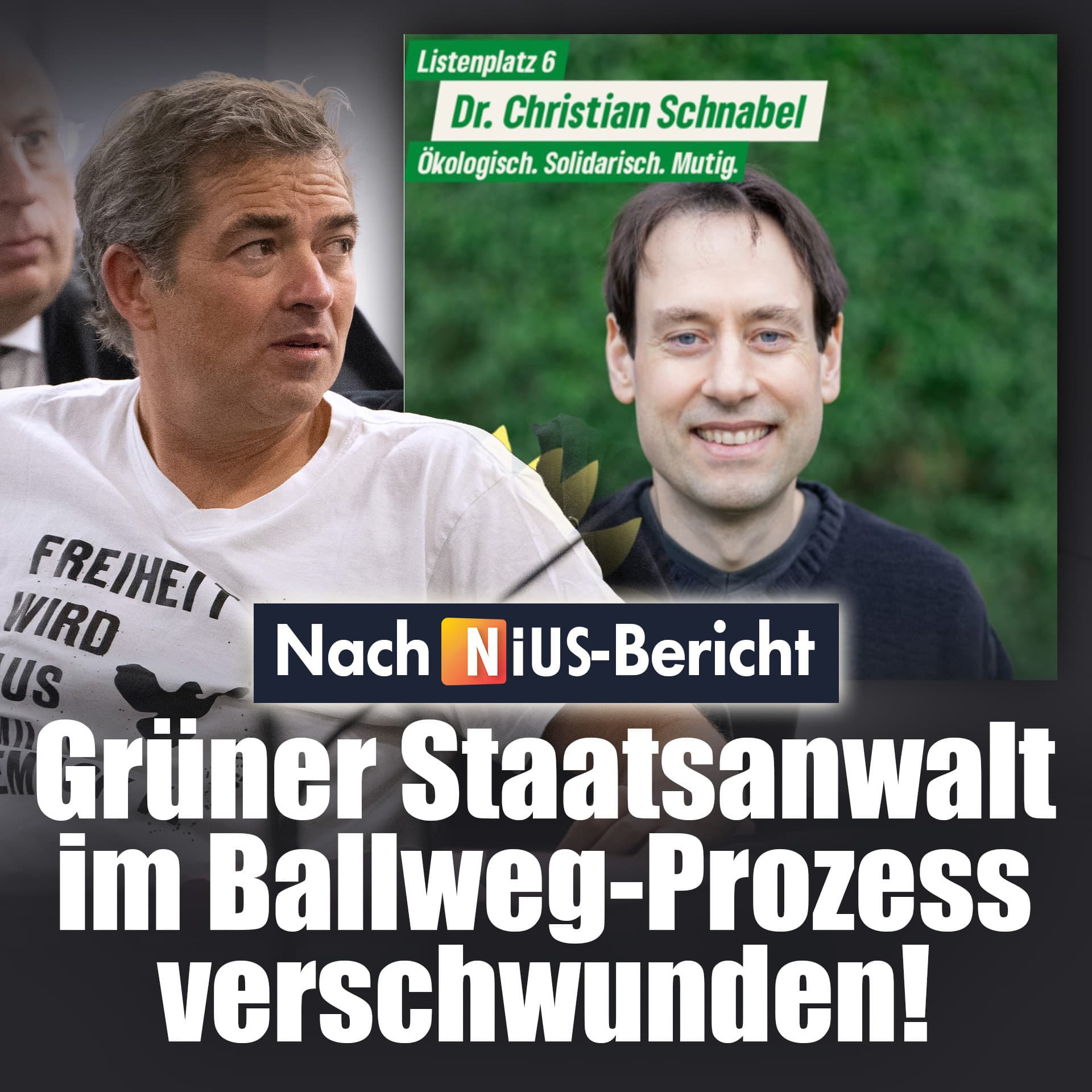 Nach NIUS-Bericht: Grüner Staatsanwalt im Ballweg-Prozess verschwunden!
