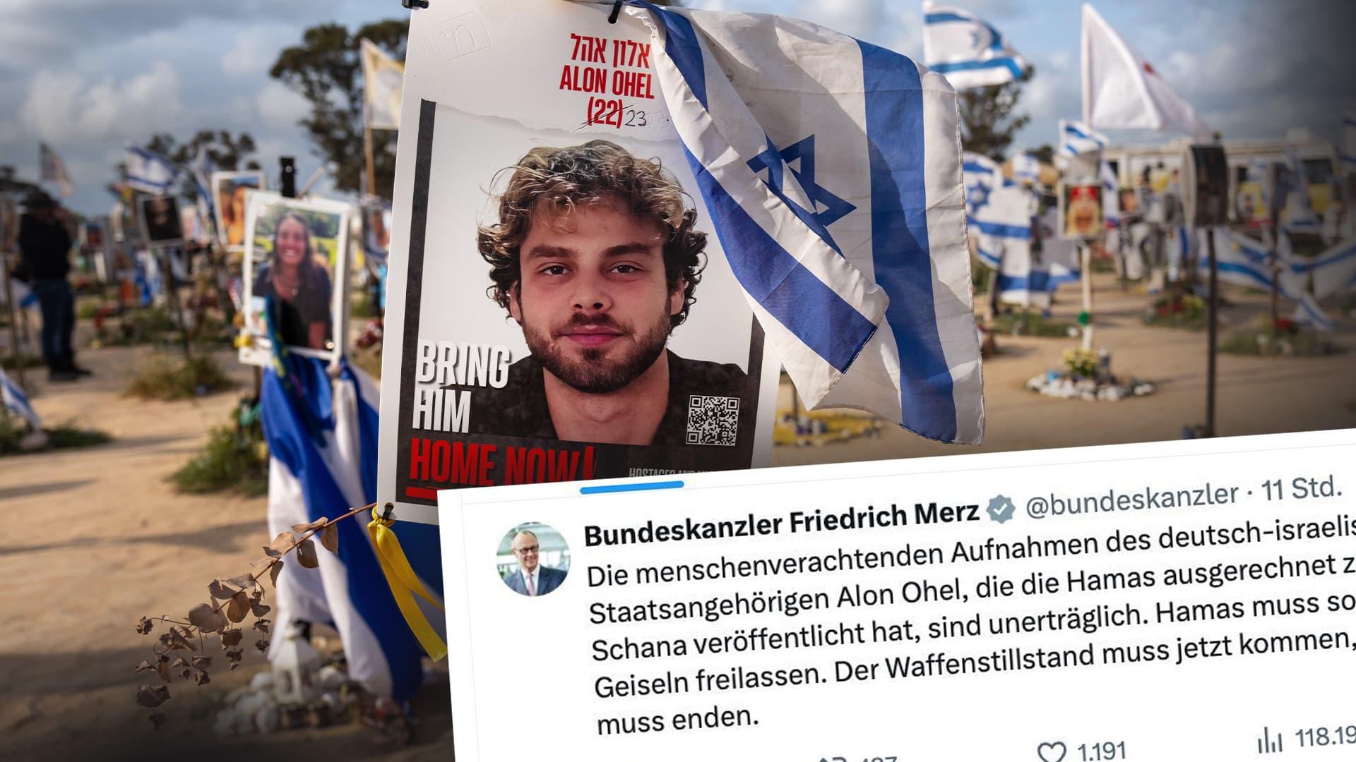 Terroristen verbreiten entsetzliches Video: Deutsch-israelische Hamas-Geisel erblindet – Merz reagiert auf X