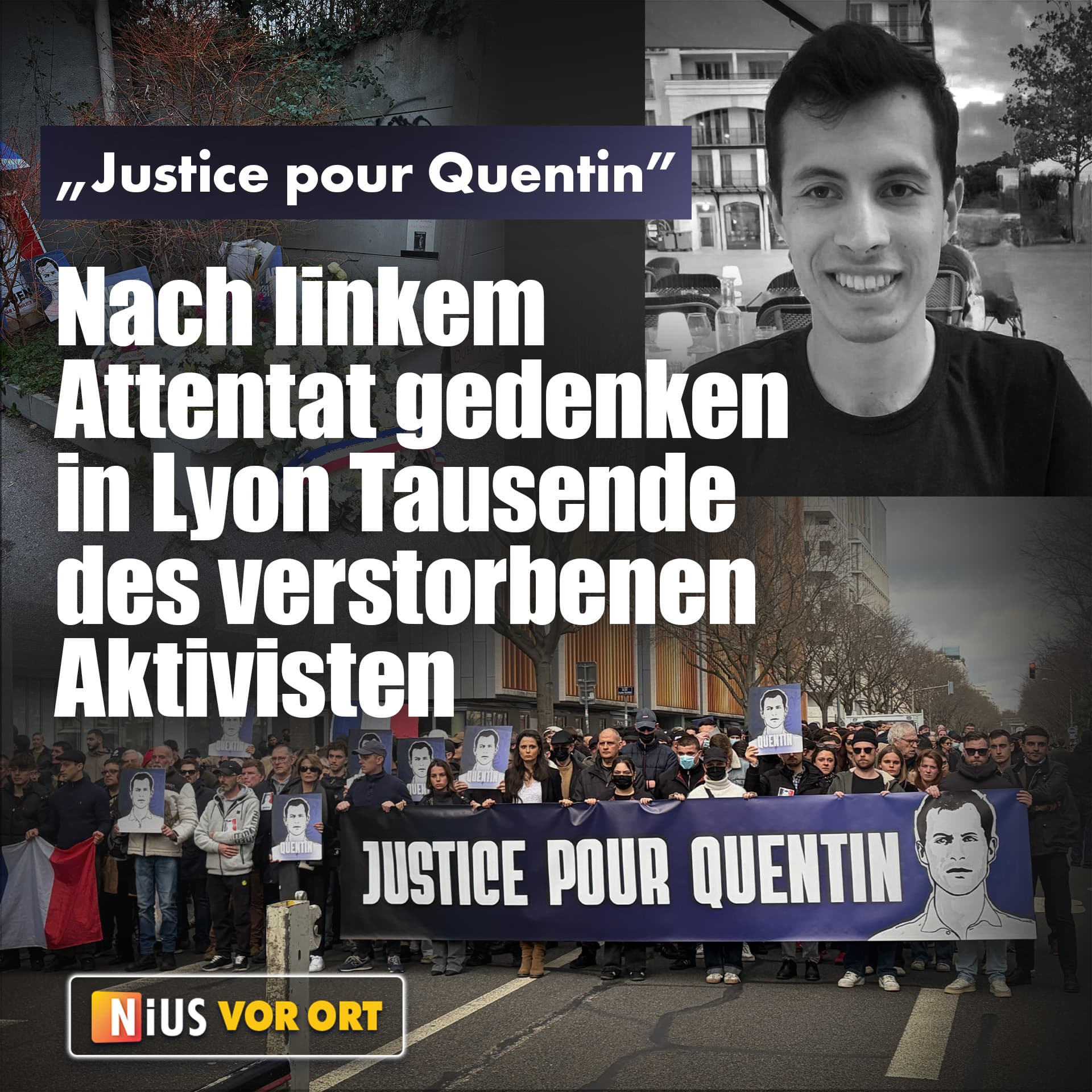 „Justice pour Quentin”: Nach linkem Attentat gedenken in Lyon Tausende des verstorbenen Aktivisten