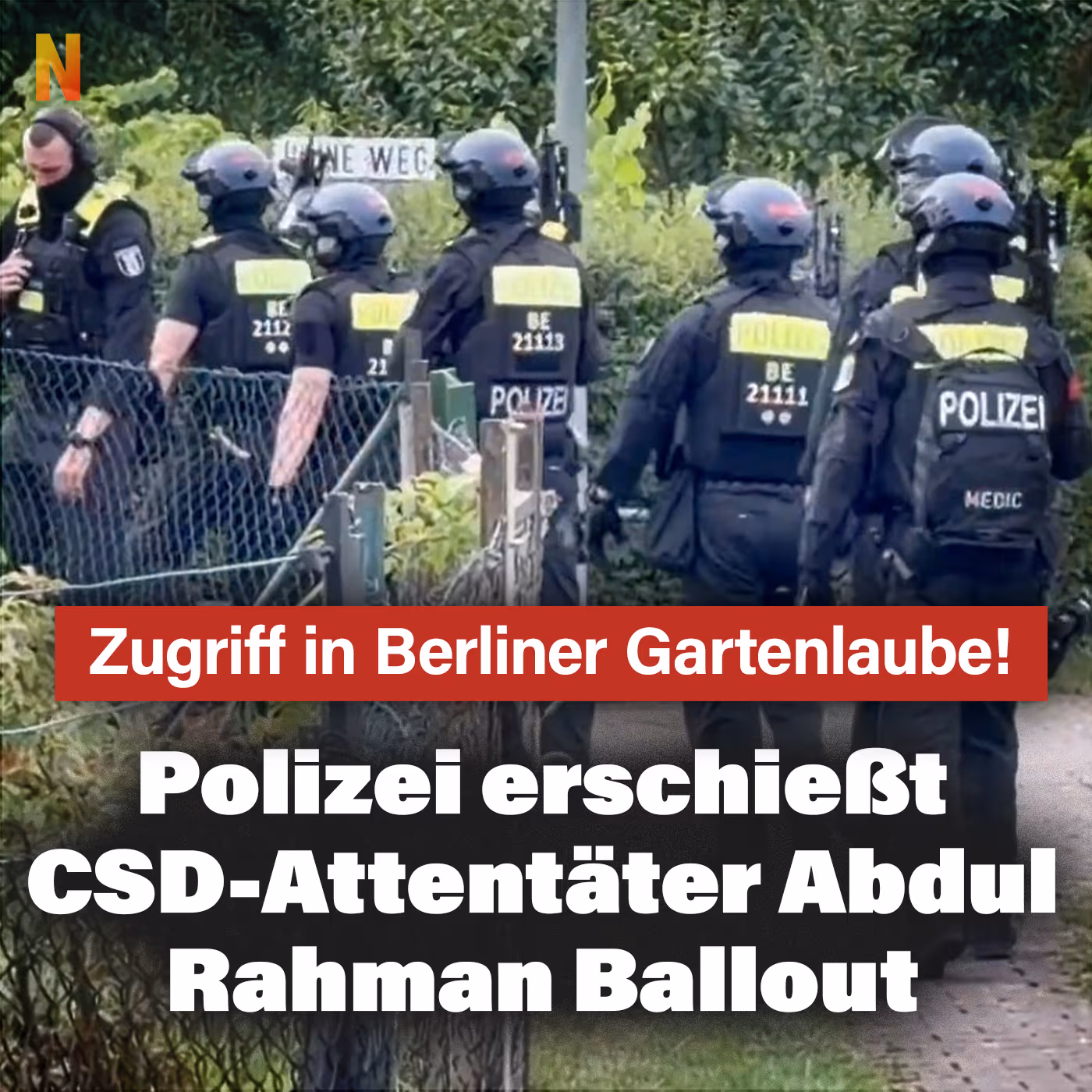 Zugriff in Berliner Gartenlaube! Polizei erschießt Attentäter Abdul Rahman Ballout