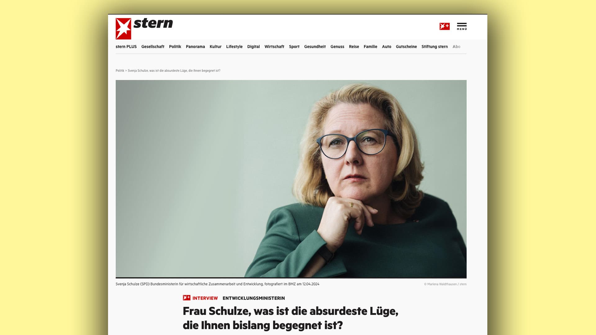 „Unser Wohlstand hängt davon ab, dass wir im Ausland vernetzt sind“: Ministerin Schulze verteidigt ihre unfassbare Entwicklungspolitik im Stern-Interview