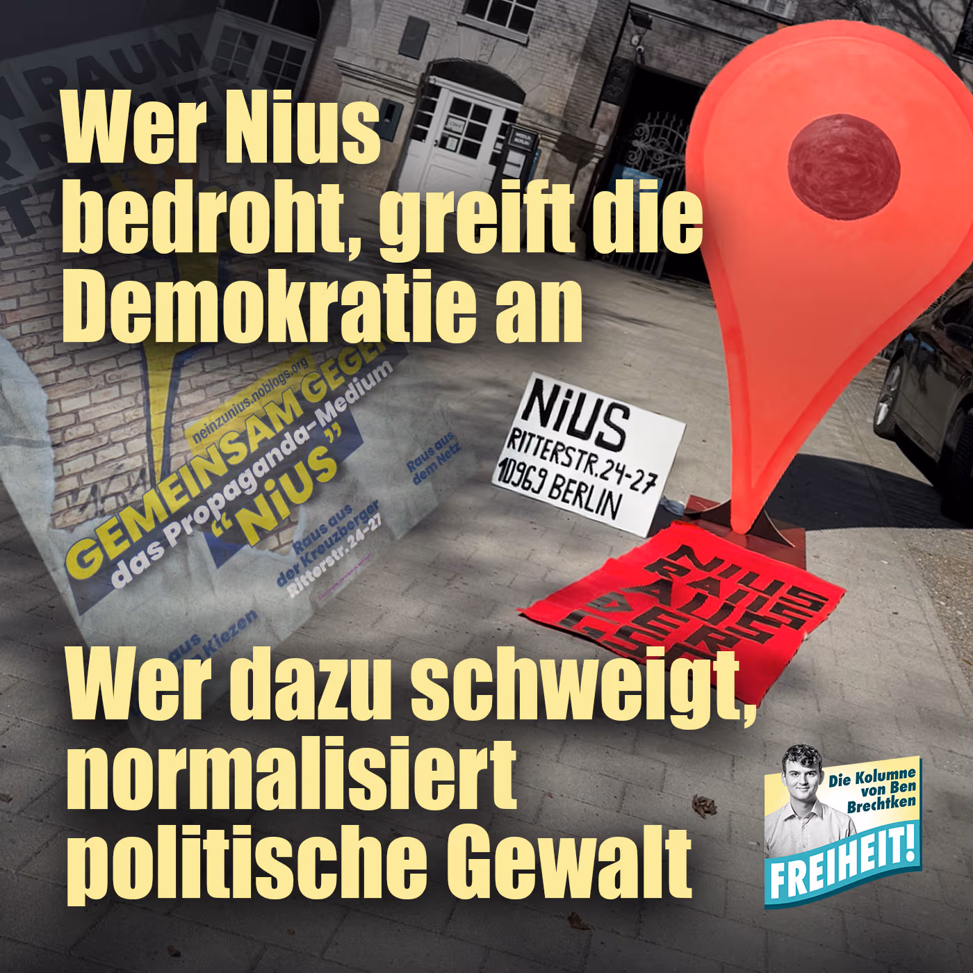 Wer NIUS bedroht, greift die Demokratie an – wer dazu schweigt, normalisiert politische Gewalt
