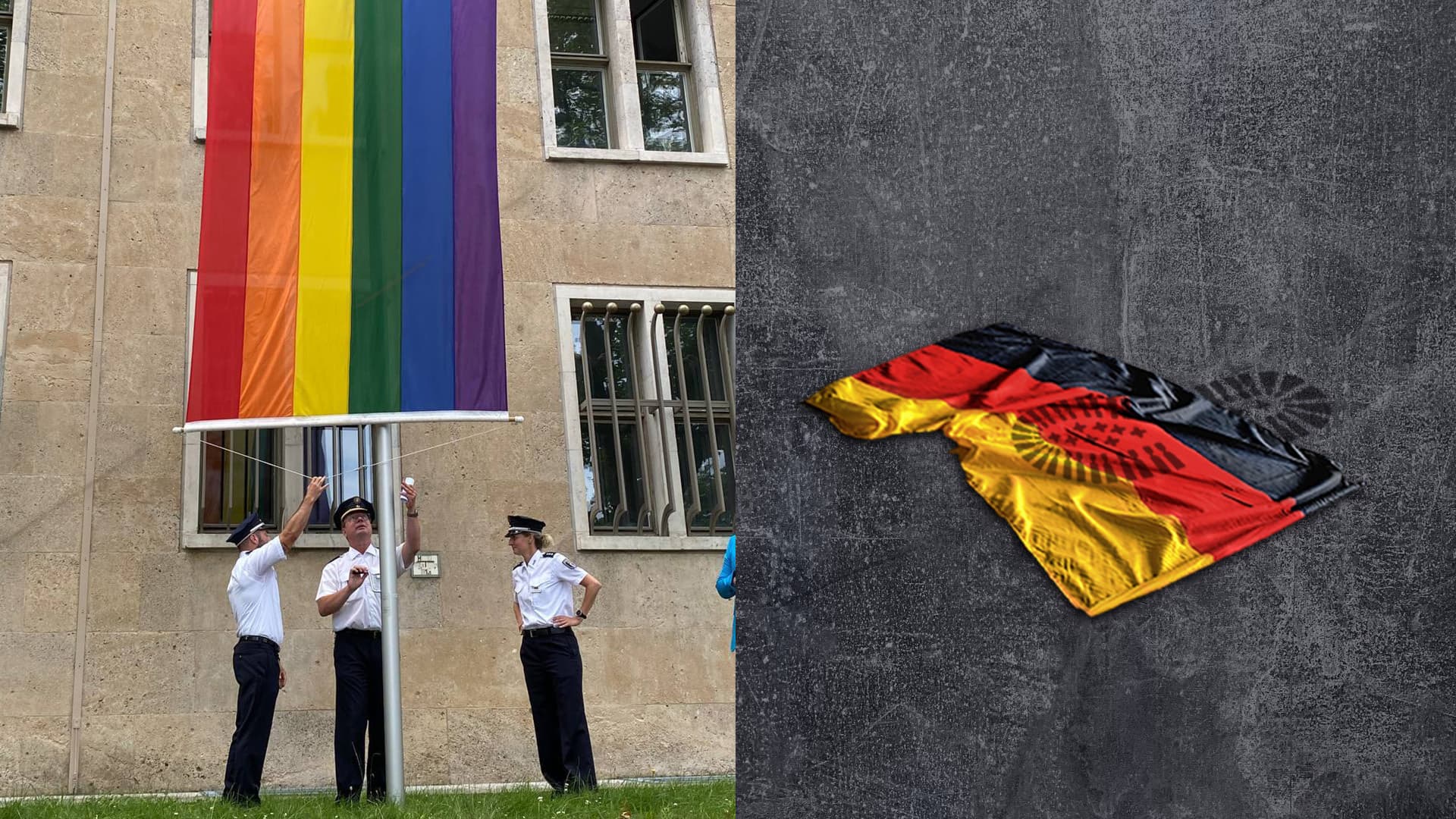 Polizisten dürfen bei Heim-EM keine Deutschland-Flagge tragen – während vor dem Präsidium die Regenbogen-Flagge gehisst wird