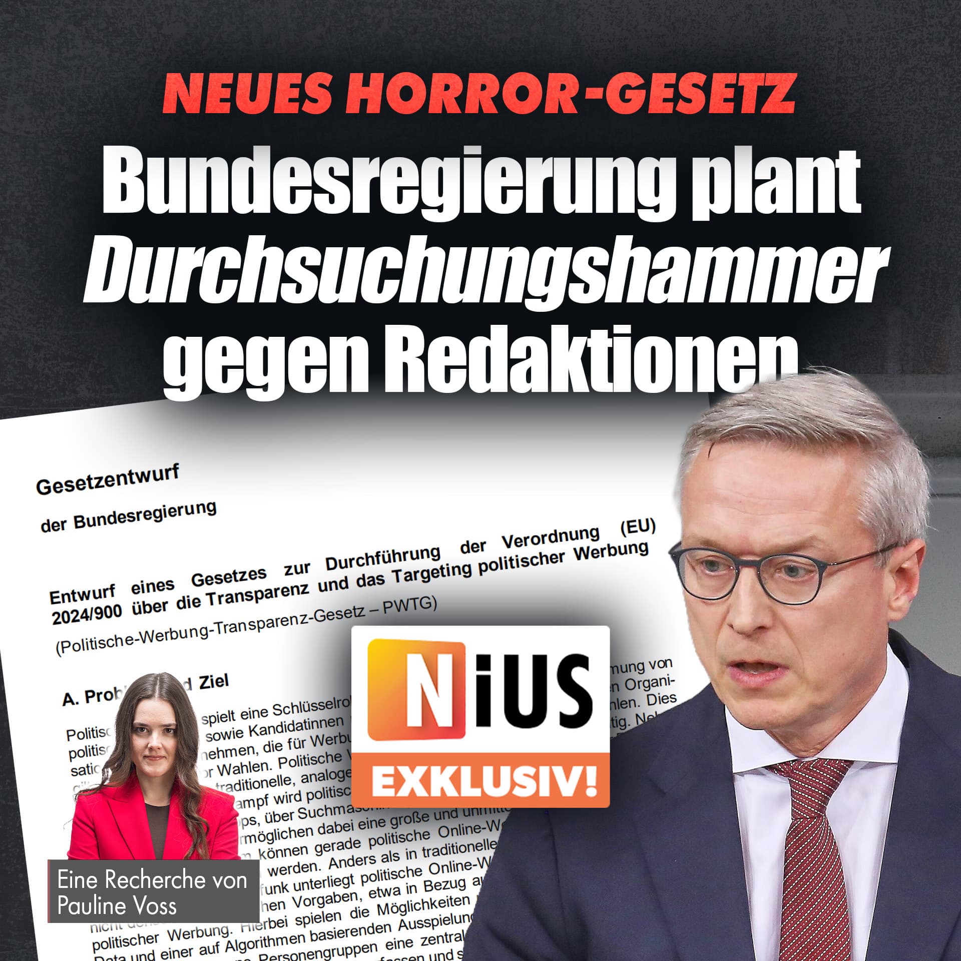 Neues Horror-Gesetz: Bundesregierung plant Durchsuchungshammer gegen Redaktionen