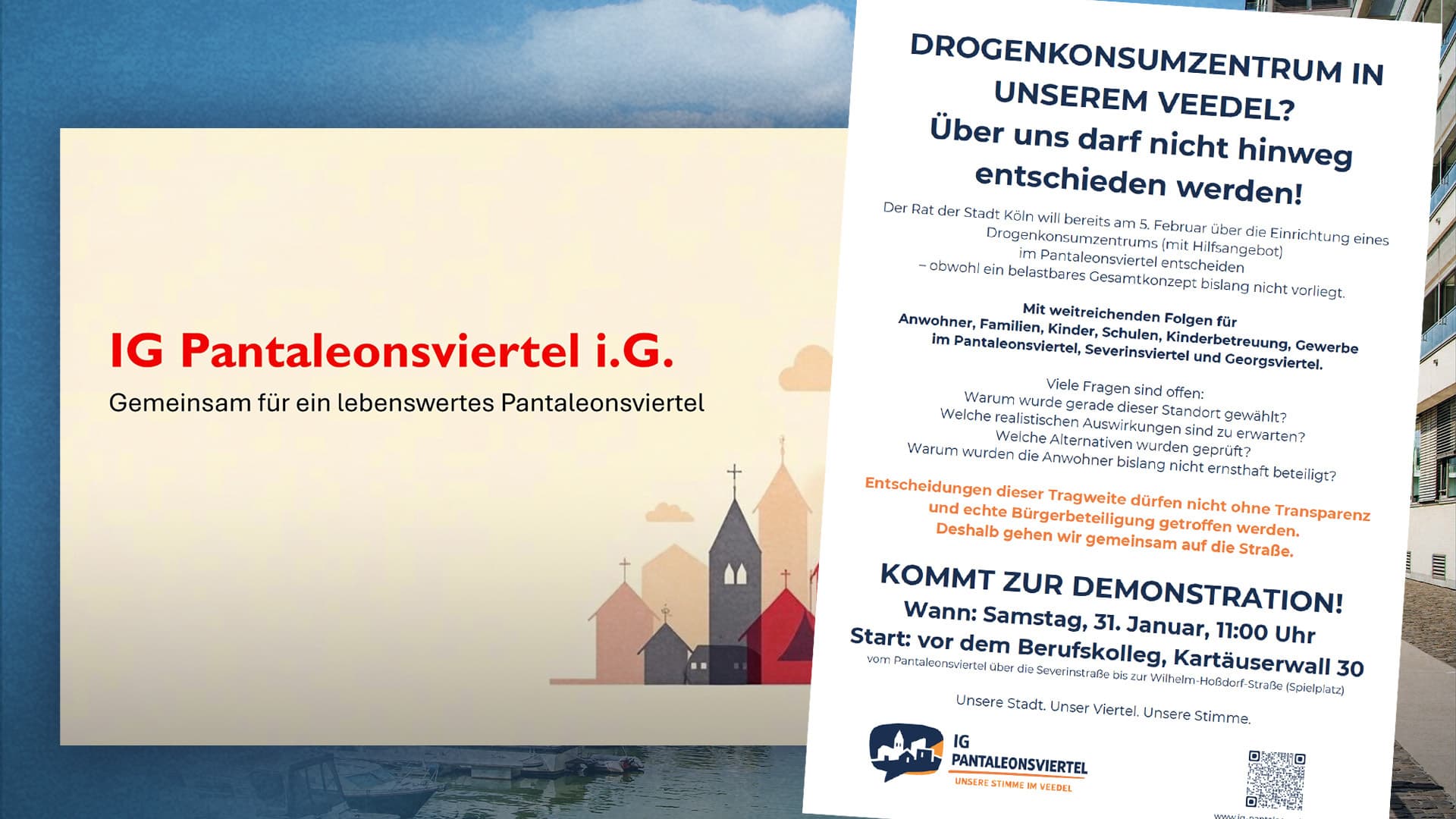Anwohner von links-grünem Schnösel-Viertel protestieren gegen geplantes Drogenzentrum der Stadt Köln