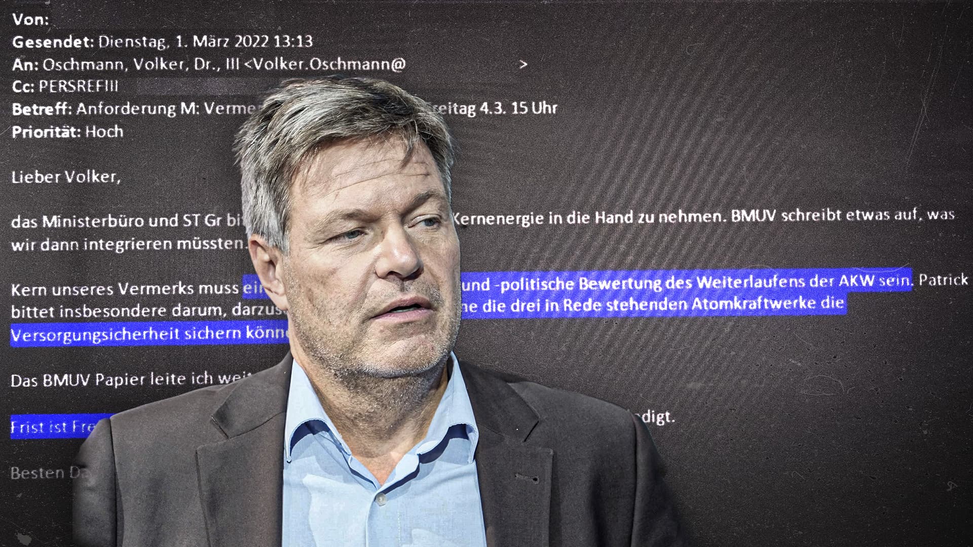 Interne E-Mail aufgetaucht: Hat Robert Habeck die Bürger beim AKW-Aus getäuscht?