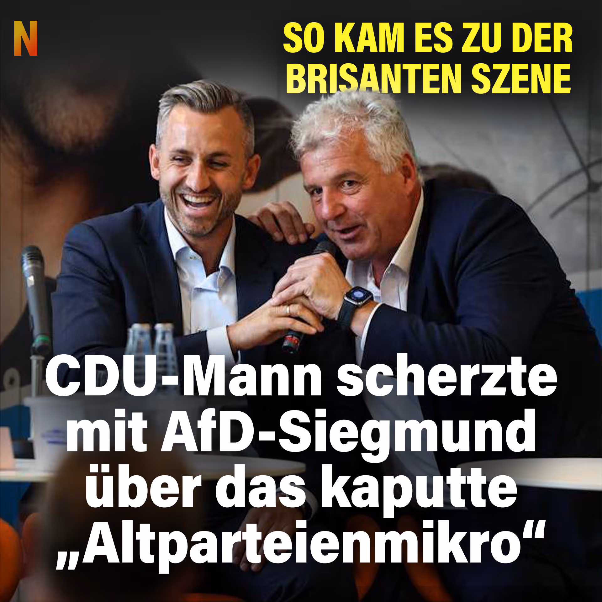 So kam es zu der brisanten Szene: CDU-Mann scherzte mit AfD-Siegmund über das kaputte „Altparteienmikro“