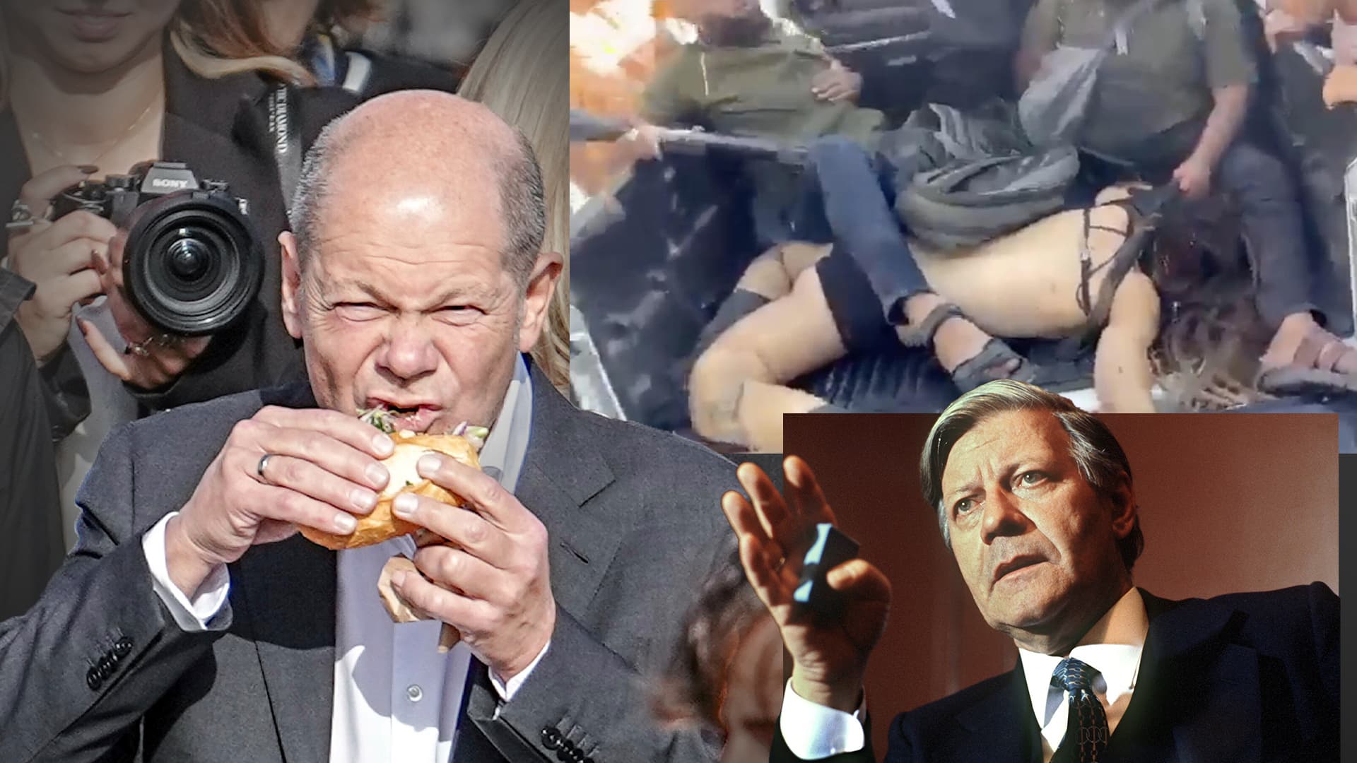 Der Bundes-MAMPFLER: Während deutsche Geiseln um ihr Leben bangen, futtert Scholz fröhlich Fischbrötchen!