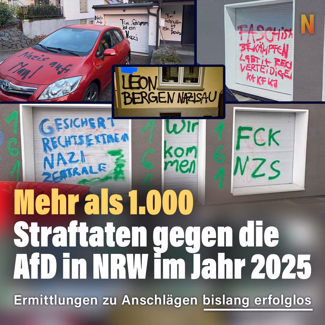Exklusiv! Mehr als 1.000 Straftaten gegen die AfD in NRW im Jahr 2025 – Ermittlungen zu Anschlägen bislang erfolglos
