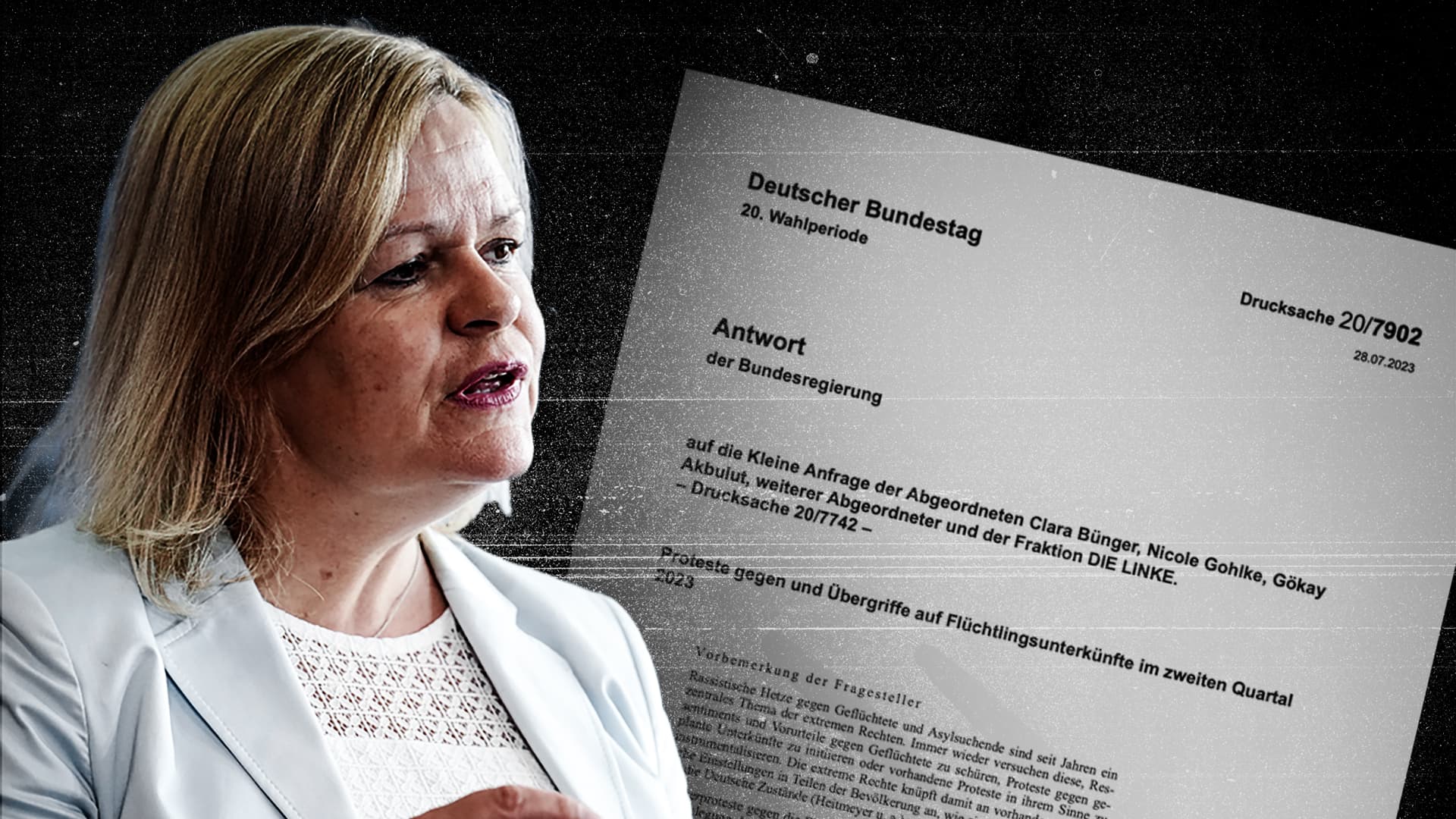 Manipulierte Statistik: Wie das Faeser-Ministerium rechte Angriffe auf Flüchtlingsheime erfindet