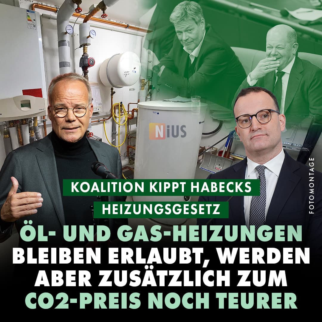 Koalition kippt Habecks Heizungsgesetz: Öl- und Gas-Heizungen bleiben erlaubt, werden aber zusätzlich zum CO2-Preis noch teurer