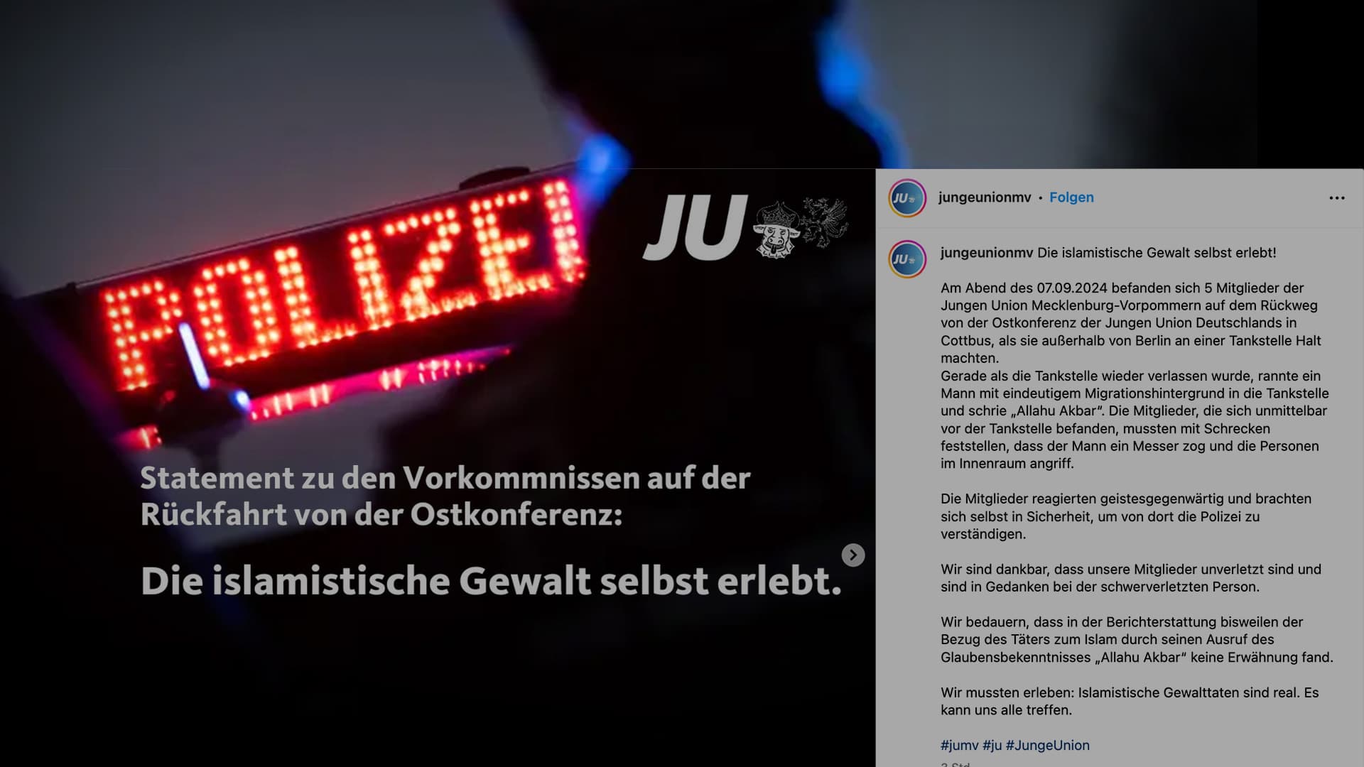 Junge Union aus Mecklenburg-Vorpommern wird Zeuge von islamistischem Anschlag: „Es kann uns alle treffen!“