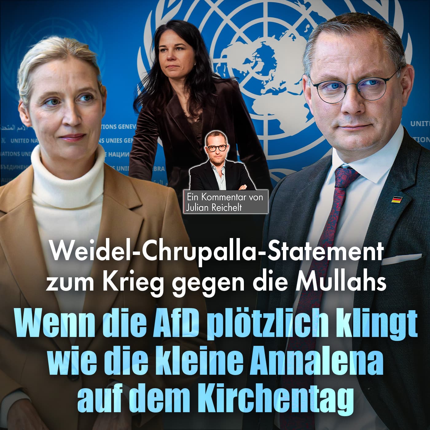 Weidel-Chrupalla-Statement zum Krieg gegen die Mullahs: Wenn die AfD plötzlich klingt wie die kleine Annalena auf dem Kirchentag