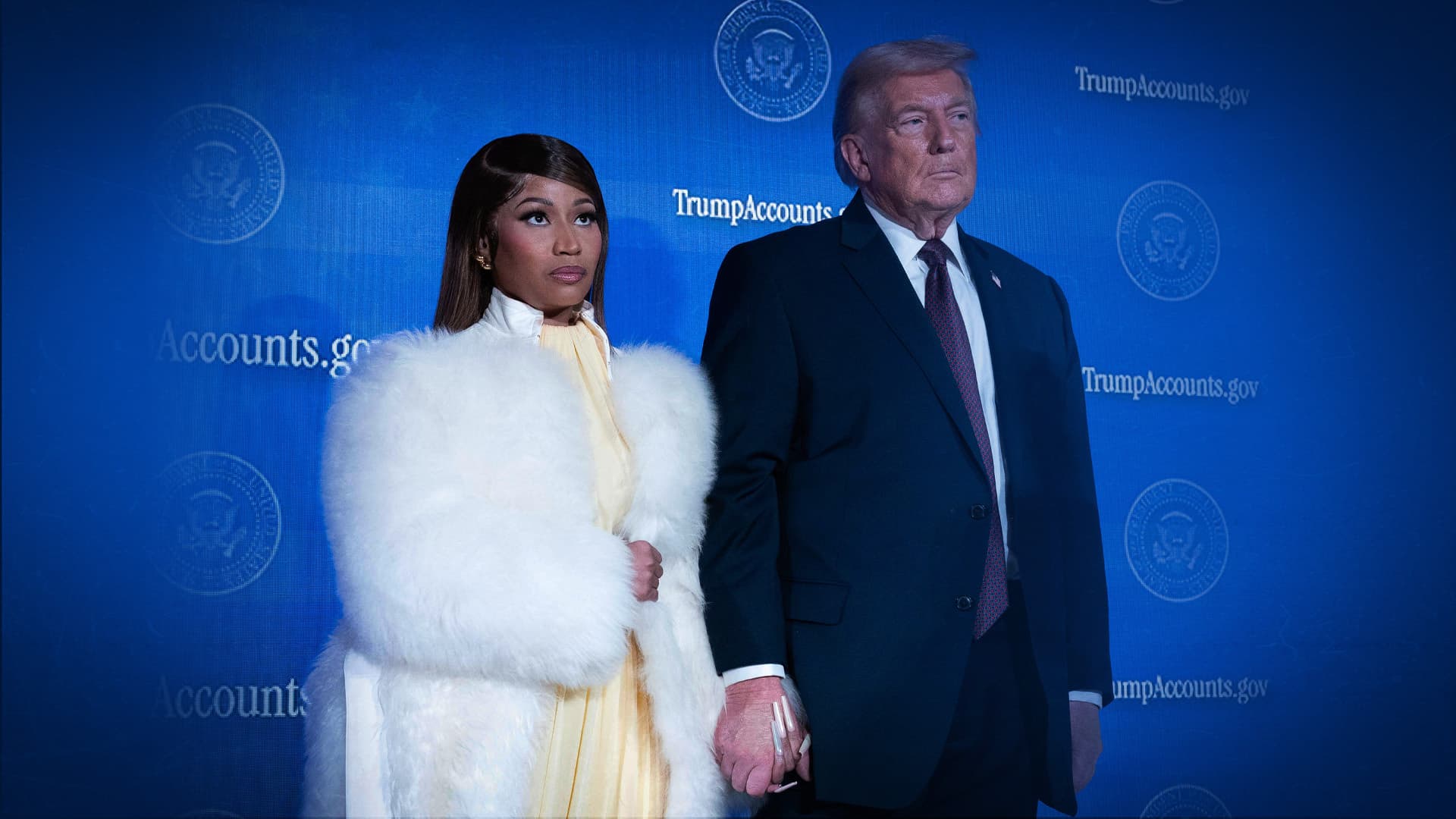 Händchenhalten mit dem Präsidenten: Rapperin Nicki Minaj ist ein Trump-Fan